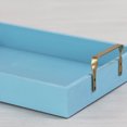 thumbnail image 7 of Baby Blue Wood Tray with Side Gold Handles, 7 of 7