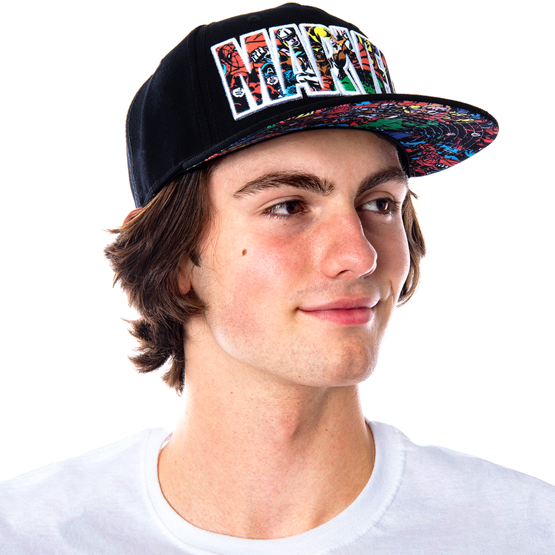 Bioworld Marvel Comic Logo Sublimated Bill Snapback Cap Hat