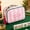 Pink, variant on Mahjong Tile Bag with Zipper for 166 Tiles Portable Embroidered Mahjong Storage Pouch for Game Party Travel Gatherings 9.4x3x7 inch