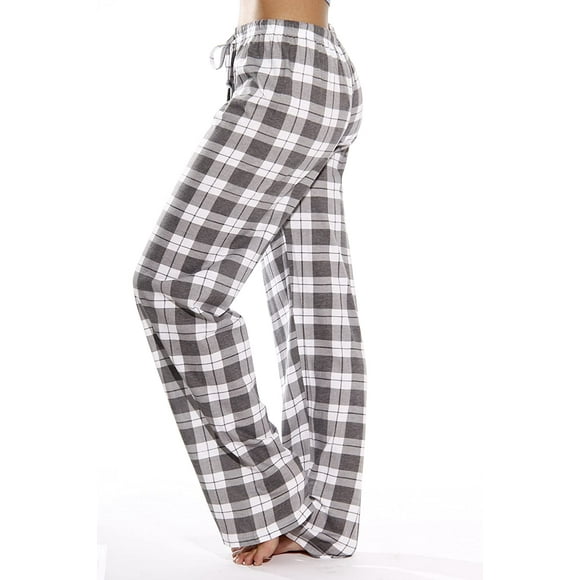 100% Cotton Jersey Women Plaid Pajama Pants Sleepwear