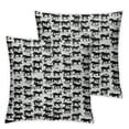 thumbnail image 2 of ARISTURING  Nordic Throw Pillow Cushion Cover, Swedish Folk Art with Dalecarlian Horse Silhouettes and Ornate Flower Motifs, Decorative Rectangle Accent Pillow Case,  2 pcs, Black and White, 2 of 6