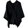 thumbnail image 1 of LinYooLi Poncho Cape Élégant pour Femmes - Croisé devant Couleur Unie - Cardigan Tricoté, 1 of 5