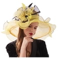 thumbnail image 1 of TIEVOSA Women Fascinator Hat Floral Tea Party Wedding Hat（Yellow）, 1 of 4