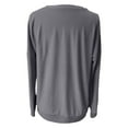 thumbnail image 5 of XIAONU Womens Sweatshrits Boat Neck Long Sleeve Loose Fit Sweatshirt Solid Color Casual Comfy Pullover Sport Top Daily Wear Gray XXXL, 5 of 5