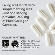Sports Research® Multi Collagen 1600mg (Type I, II, III, V, X) Hyaluronic Acid + Vit C Anti-Aging (90 Capsules)
