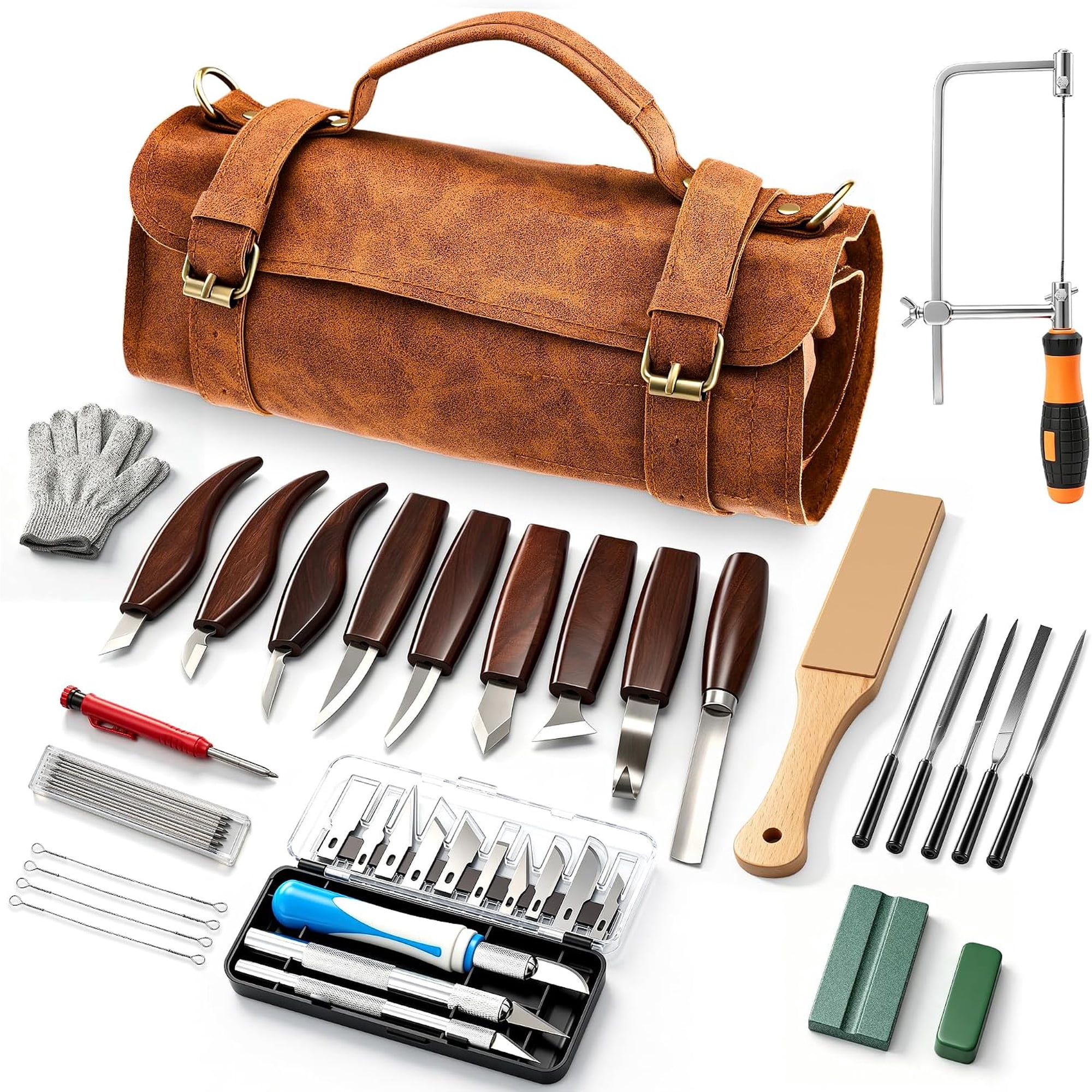 RoveNova 35PCS Wood Carving Kit Whittling tools Set
