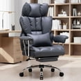 thumbnail image 3 of Desk Office Chair Big  Back PU Leather Computer Chair  Executive Office Chair with Leg Rest and Lumbar Support  Grey Office Chair, 3 of 6
