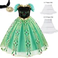 thumbnail image 3 of Vestido de princesa Elsa Anna de Disney para niñas, vestido de fiesta de malla para Halloween, carnaval, cumpleaños, disfraz de Reina de las Nieves de Frozen, 3 of 5