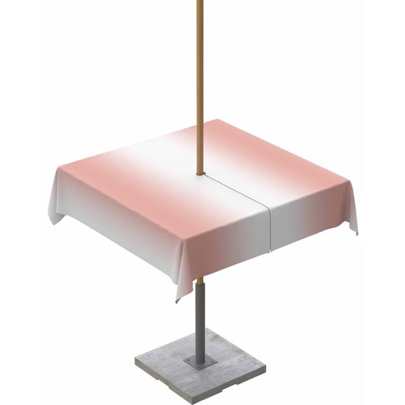 nqOlkjepod Pink Ombre Outdoor Tablecloth with Umbrella Hole & Zipper, Farmhouse Modern Abstract Art Square Table Cover 54x54 Inch, Dining Waterproof Table Cloth Protector for Patio/Party/Picnic