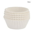 thumbnail image 1 of 100 Uds Mini moldes para cupcakes, tazas redondas para hornear pasteles, fundas para muffins, fiesta en casa, color blanco, 1 of 7