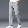 thumbnail image 2 of Summer Men's Trousers Ice Silk Thin Solid Color Elasticity Suit Pants Breathable Straight Leg Pants Mens Clothing, 2 of 6