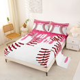thumbnail image 2 of Castle Fairy Pink Ice Cream Drip Queen Sheets 4 Pieces, Sport Baseball Queen Sheet Sets, Pink Purple White,1 Fitted Sheet, 1 Flat Sheet and 2 Pillowcases, 2 of 6