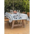 thumbnail image 3 of Outdoor Tablecloths with Umbrella Hole & Zipper, Country Star Blue Rectangle Tablecloth 52x70 Inch, Farmhouse Vintage Branches Wooden Waterproof Table Cloth, Patio/Pool/Picnic Table Covers, 3 of 8