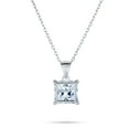 thumbnail image 2 of Bling Jewelry Womens Classic Dainty 1.25 CT Princess Cut CZ Pendant Necklace in Sterling Silver, 2 of 4