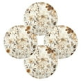 thumbnail image 2 of 15.4inch Round Placemats, DIY Printing Design, Suitable for Kitchen, Table Party Decoration Brown Flower, 2 of 7