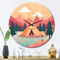 thumbnail image 1 of Designart "Nature s Camp Outdoor Adventure" Countryside Oversized Wall Clock, 1 of 6
