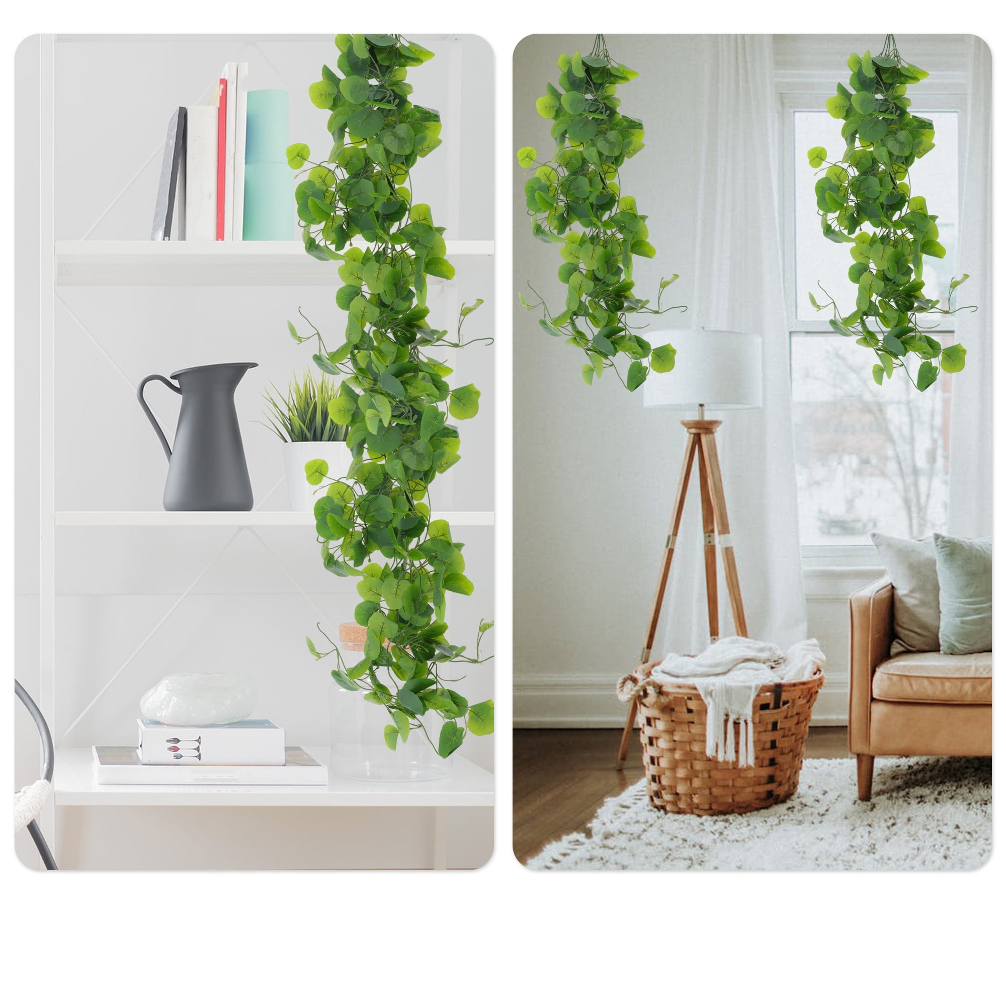 Unique Bargains 2pcs Fake Vines 41.34" Faux Greenery Artificial Hanging Ivy Plants