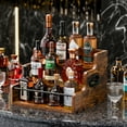 thumbnail image 2 of KLM Liquor Bottle Display Shelf, Coffee Syrup Rack Organizer, 3 Step Countertop Liquor Wine Rack, Mini bar,Liquor Cabinet, Home Retro Bar Shelf Stand for Liquor Whiskey, Spirits, 2 of 7