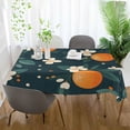 thumbnail image 3 of Yayeee Tablecloths 60" x 108" Rectangle Wrinkle Resistant Party Table Cover, Green Floral Oranges, 3 of 8
