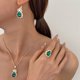 thumbnail image 5 of Conjunto de collar y pendientes con colgante de gota de agua de cristal para mujer y niña, pulsera, collar y pendientes, regalo de San Valentín, collar de aleación., 5 of 5