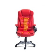 Heated Vibrating Massage Chair with 6 Wireless Massage Points Height&Back Adjustable Game Chair 360 Degree Rotation Computer Chair for Home Office On Sale