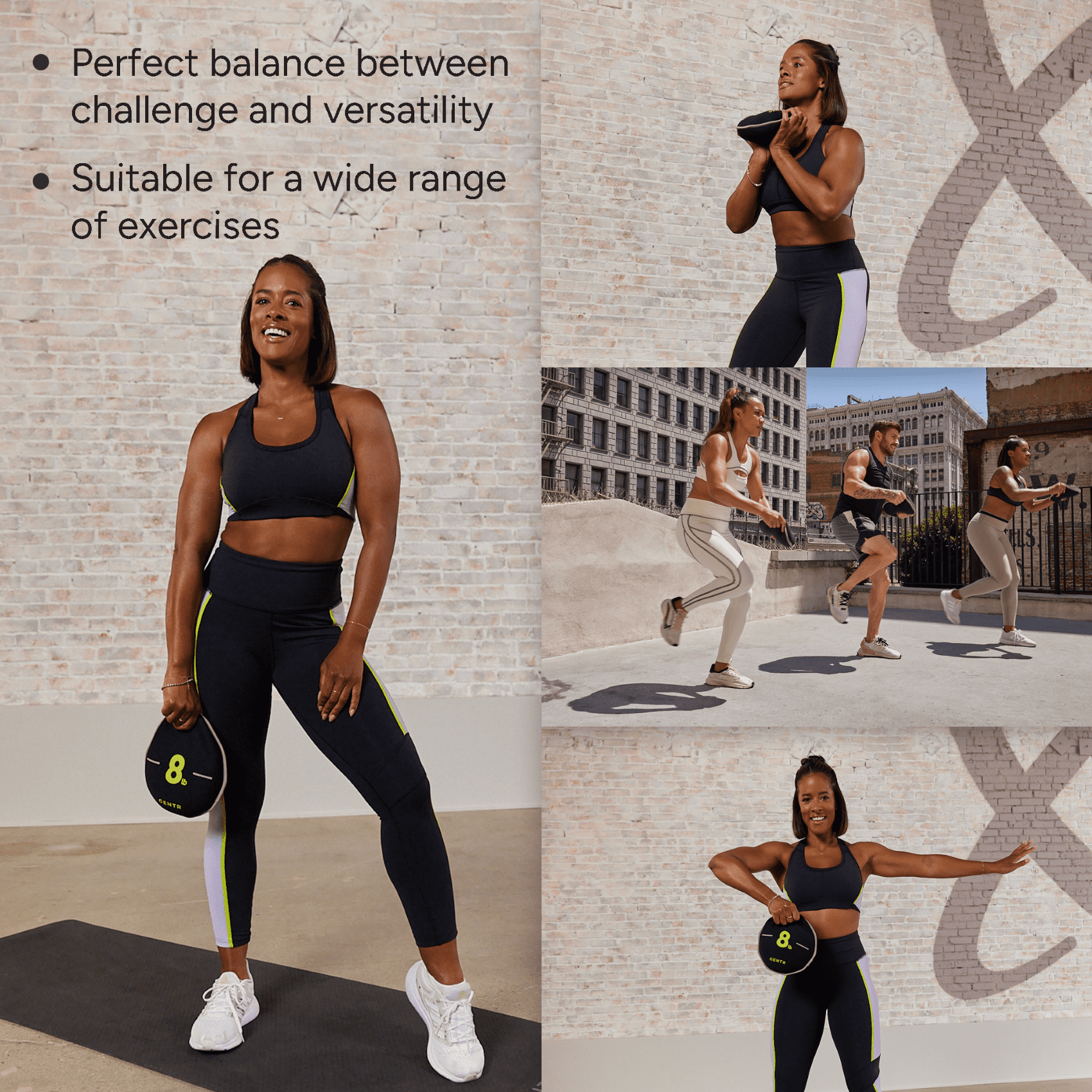 Centr By Chris Hemsworth Sand Bags, Long-Lasting Neoprene Free Weights, 8 lb, 2-Pack + 3-Month Membership
