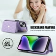 thumbnail image 3 of Case for iPhone 14 Plus, Crossbody Wristlet Case Wallet with RFID Blocking Card Slots KickStand Flip Folio PU Leather Magnetic Protective Cover Women for iPhone 14 Plus, Violet, 3 of 9