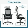 thumbnail image 4 of Topcobe Adjustable Swivel Task Chair Ergonomic Office Chair with Adjustable Lumbar Support, Office Furniture Chairs, Black, 4 of 9