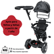 thumbnail image 5 of Triciclo Evolutivo para Niños Giratorio 360 con Luz y Sonido Ruedas de Eva Toldo y Bastón de Empuje -Negro, 5 of 7