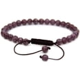 thumbnail image 1 of Bracelet Ajustable Unisexe en Perles Rondes de 6 mm en Lépidolite Naturelle de Grade A au Lithium Mica, 1 of 3