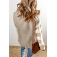 thumbnail image 3 of Plusashion Vogue Cable Knit Drop Shoulder Sweater - Cozy & Chic in Khaki, 3 of 8