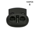 thumbnail image 2 of Guardurnaity 100 piezas tapón de plástico Cordón de zapato bloqueo de cordón de un solo agujero doble sujetador de resorte Clip cordón Toggle Accesorios de disfraces negro 3 1.7*1.55, 2 of 6