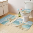 thumbnail image 4 of Coastal Beach Starfish Bathroom Rugs Set Nautical Retro Watercolor Ocean Marine Life Non Slip Absorbent Soft Bath Mats 3 Piece Set with Bathroom Rug, U-Shaped Floor Mat, Toilet Seat Cover Small Size, 4 of 9