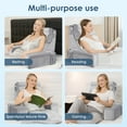 thumbnail image 6 of MOONORAH Reading Pillow for Sitting in Bed Adult,Backrest Pillow with Arms,Bed Chair Pillow with Big Pockets for Reading/Gaming/Resting/Watching TV,Medium 19" Grey, 6 of 8