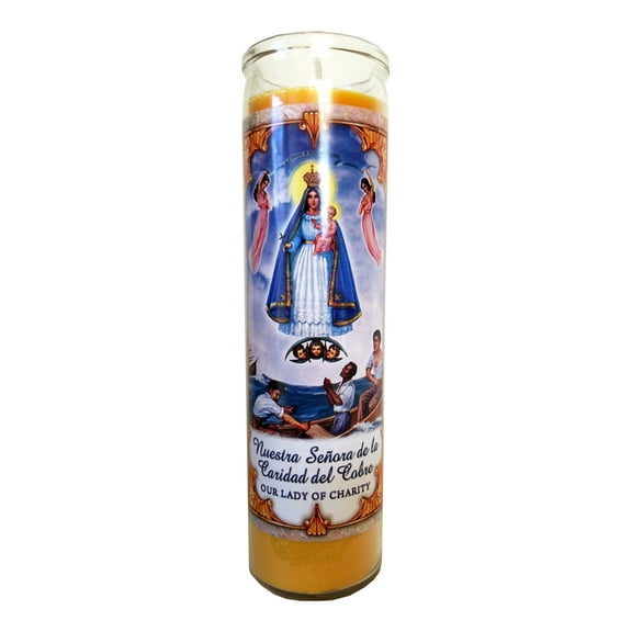 Our Lady of Charity (Nuestra Senora de la Caridad del Cobre) Yellow Devotional Candle