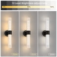 thumbnail image 6 of YANSUN 21.7 in 2-Pack Rechargeable LED Wall Sconce with Remote & Timer, Bubble Acrylic Glass Shade, Matte Black, Modern Minimalist for Living Room, Bedroom, 6 of 10