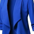 thumbnail image 6 of Meichang Plus Size Blazer Fashion Dressy Solid Pleated Long Sleeve Suit Slim Open Front Lapel Cardigan Jacket Work Office Jacket, 6 of 6
