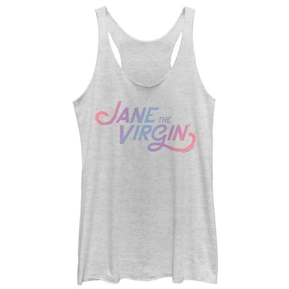 Women's Jane the Virgin Rainbow Logo Racerback Tank Top White Heather Small