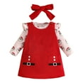 thumbnail image 4 of mgoYE Toddler Baby Girl Halloween Outfit Baby Kids Ruffle Long Sleeve T-Shirt Tops + Plaid Overall Skirt|Red 9-12 Months, 4 of 5