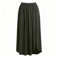 thumbnail image 4 of Skirts for Women Summer Boho Maxi Elastic High Waist Side Slit Casual Pleated Vacation Beach Skirts, 4 of 9