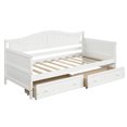thumbnail image 5 of Kepooman Twin Size Wooden Daybed with 2 Drawers for Bedroom Living Room, 78.2"L x 42.3"W x 35.4"H, White, 5 of 16