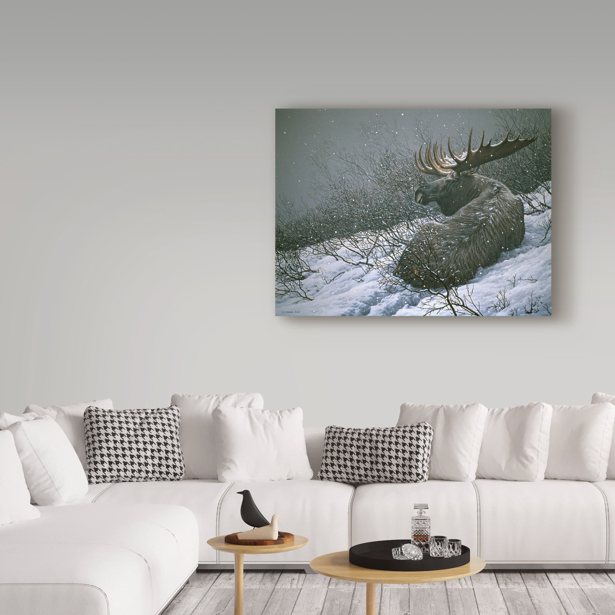 Trademark Fine Art 'Moose In The Brush' Canvas Art by Ron Parker