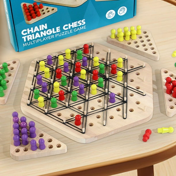 XWSHYW Juguetes para Ninos Juego de Ajedrez En Cadena Juego de Mesa Triggle Juego de Goma Triggle Emocionante Juego de Goma Triggle para Todas Las Edades Juegos Interactivos para Padres E Hijos