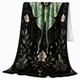 thumbnail image 2 of Celestial Moth Moon Phases Botanical Mystical Celestial Art, Mystical Celestial Art Scene, Warm Flannel Blanket for Sunroom and Reading Nook, Garden Lovers Housewarming Gift, Celestial Home Decor, 2 of 9