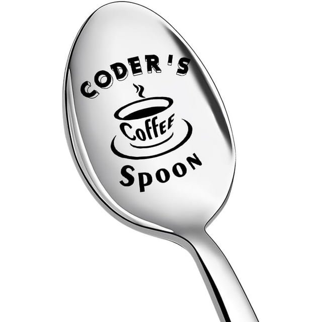 Coder Programmer Gift for Women Men Coders Coffee Spoon Computer Science Gifts for Coders Engraved Spoon Computer Programmers Birthday Christmas Gifts for Women Men