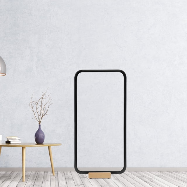 HAMPPLIES Wood Floor Mirror Base Stand Light Brown Minimalist Design Stable Support for Full Length Mirror