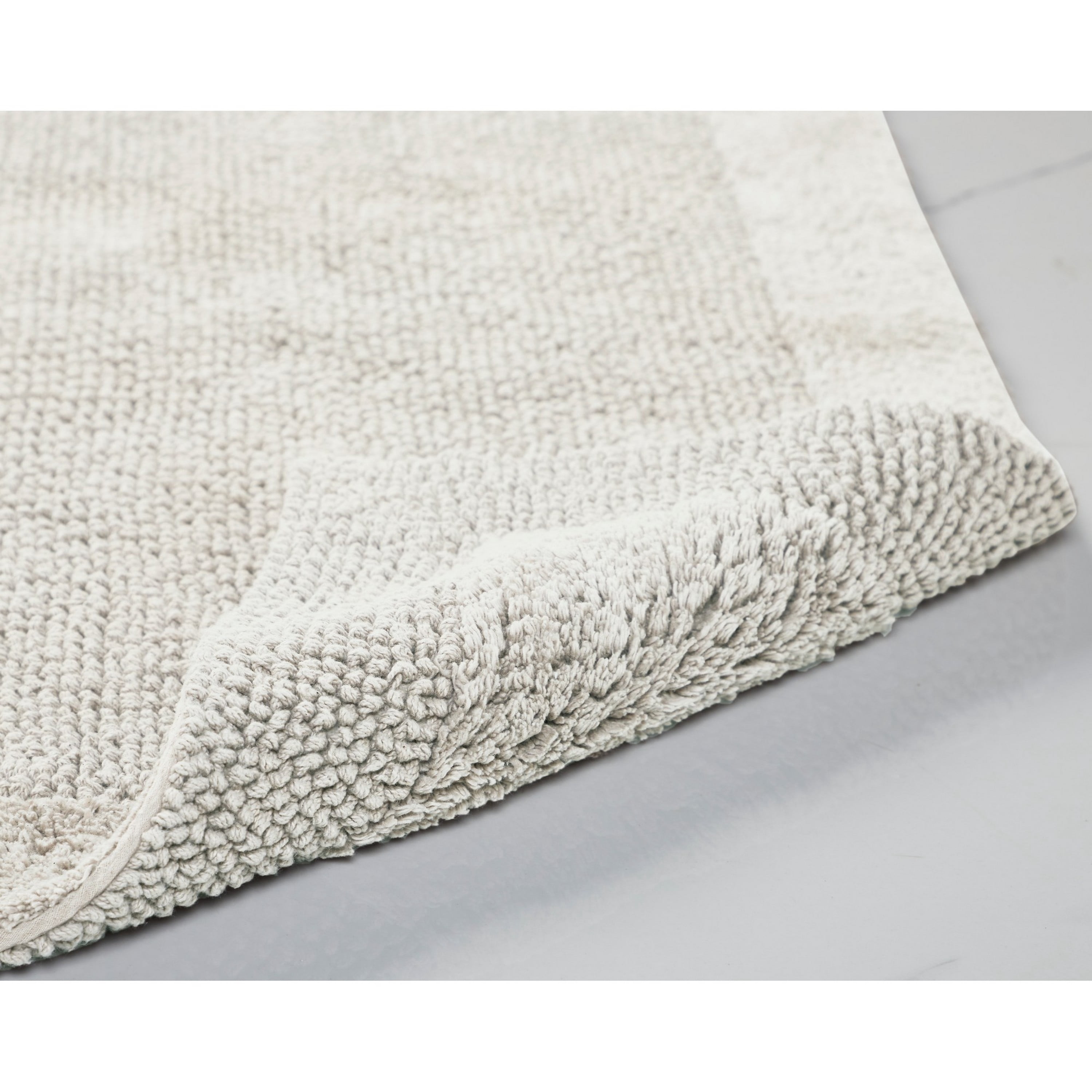 Better Trends 4 Piece Premium Bathroom Rug Set 100% Cotton Soft Tufted Bath Mat Water absorbent Reversible U shape Toilet Bath Rug for Bathroom, Shower and Bathtub Use, Ivory - Edge Collection