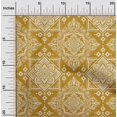 thumbnail image 2 of oneOone Polyester Spandex Yellow Fabric Asian Block Sewing Material Print Fabric By The Yard 56 Inch Wide, 2 of 4
