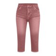 thumbnail image 4 of ZQUUVOU Capri Jeans for Women Pull On Jeggings High Elastic Breathable Tummy Control Yoga Pants Capri Leggings with Pockets Coffee, 4 of 5