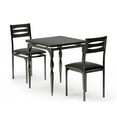 thumbnail image 1 of Kojooin Dining Table Set for 2, Dining Table and Chairs Set of 2, 3 Piece Dining Table Set with Spiral Table Legs for Small Spaces, Kitchen, Apartment, 1 of 8